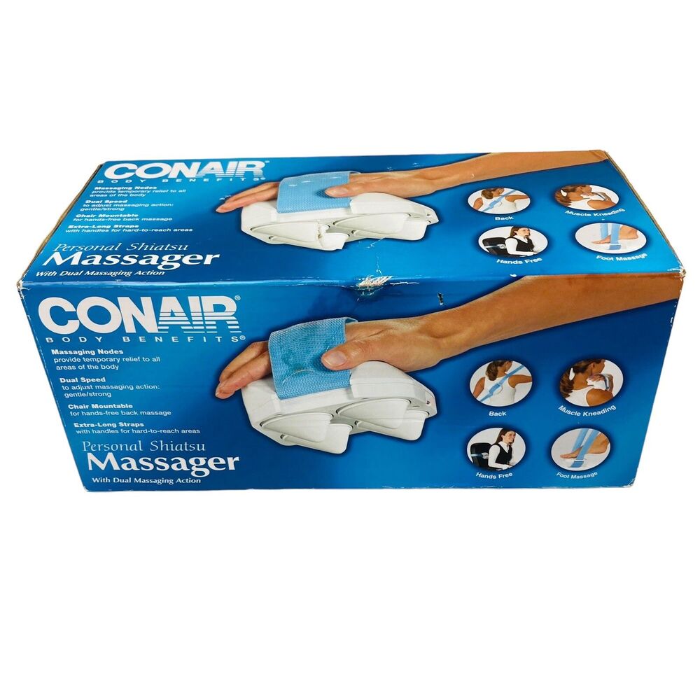 New Conair Personal Handheld Shiatsu Massager Feet Back Full Body Hands Free
